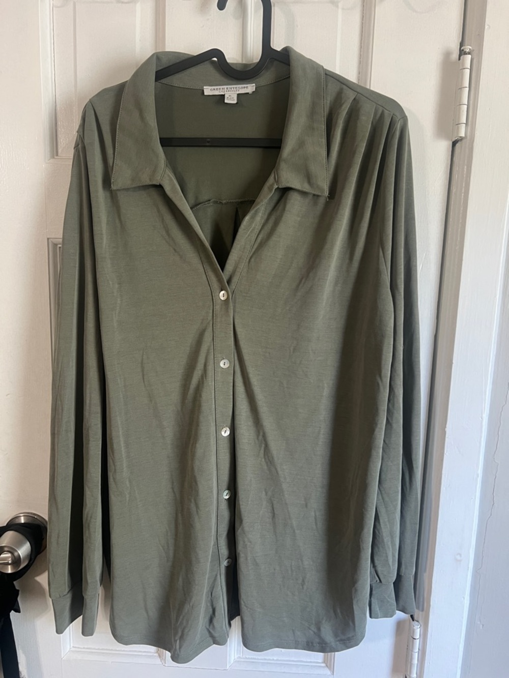 Olive Green Women’s Button-Up Shirt Jacket